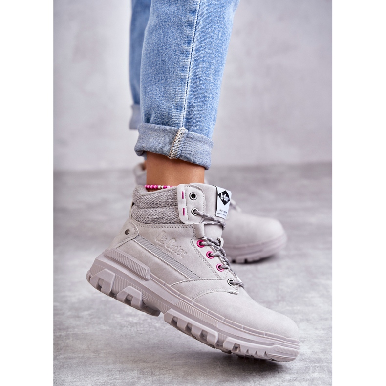 Botas quentes femininas Lee Cooper LCJ-22-01-1373 cinza 2