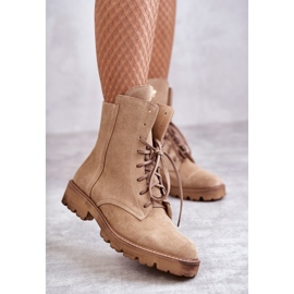 Botas de camurça com fecho Nicole 2754 Bege marrom 1