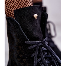 Bota de camurça com cadarço Nicole 2751 Preto 2