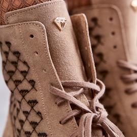 Botas de camurça com atacadores Nicole 2751 Bege 2 Botas de camurça com atacadores Nicole 2751 Bege 2