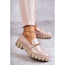 Sergio Leone Sapatos lacados com corrente Beige Anne bege 1