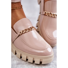 Sergio Leone Sapatos lacados com corrente Beige Anne bege 2