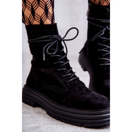 S.Barski Botas femininas de camurça com amarração preta preto 2 S.Barski Botas femininas de camurça com amarração preta preto 2