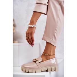 Sergio Leone Mocassins Lacados na Plataforma Bege Inger 2