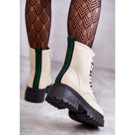 Botas Femininas de Couro Trabalhadores Bege Claro Denila 2