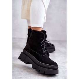 Botas de camurça com amarração preta Elisabeth preto 2 Botas de camurça com amarração preta Elisabeth preto 2
