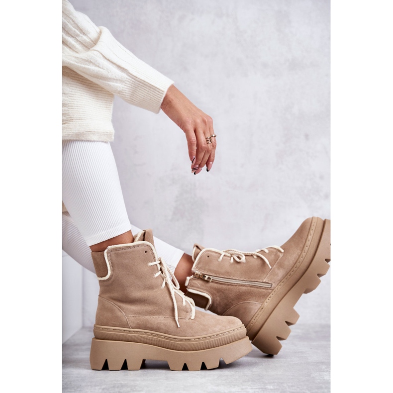 PL5 Botas de camurça com cordões bege Elisabeth castanho 2 PL5 Botas de camurça com cordões bege Elisabeth castanho 2