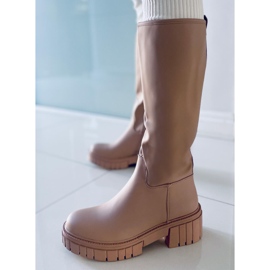 Botas femininas Grande Khaki bege 1 Botas femininas Grande Khaki bege 1
