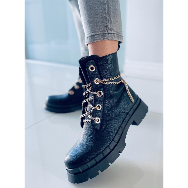 Bota com cadarço, Lohan Black preto 2 Bota com cadarço, Lohan Black preto 2