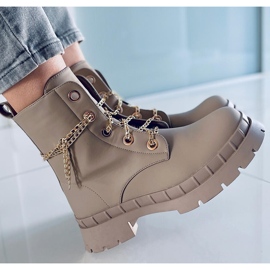 Botas com cadarço Lohan Apricot bege 2