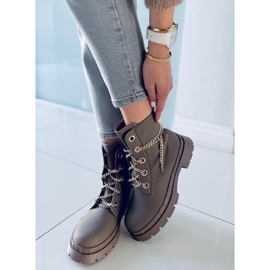 Bota Lohan Khaki com cadarço castanho cáqui 2