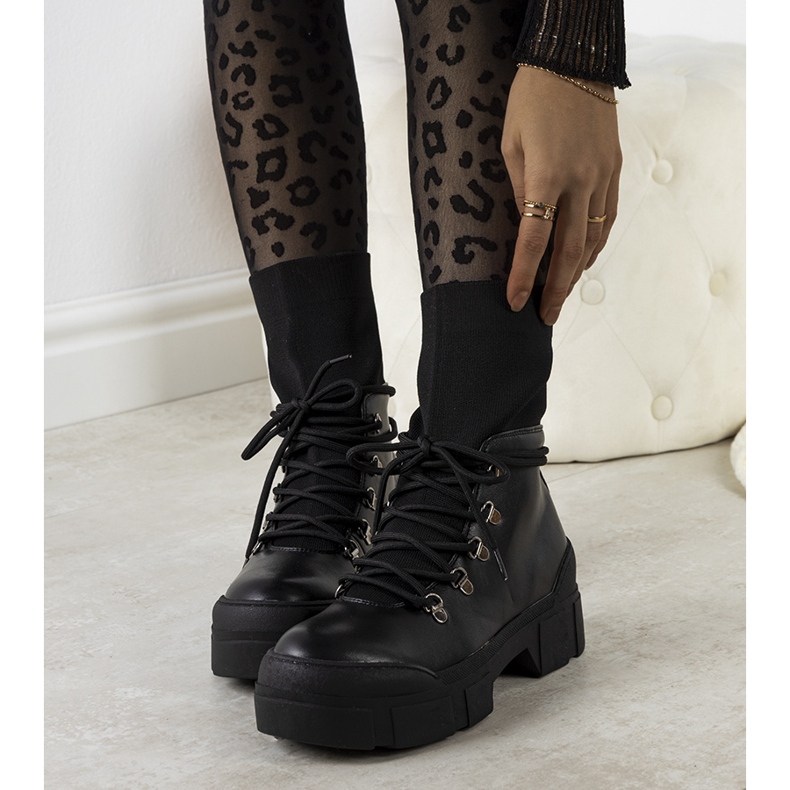 Botas de caminhada pretas de mulher Passo preto 1