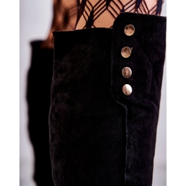 S.Barski Botas de salto baixo de camurça preta Laura Warm preto 2