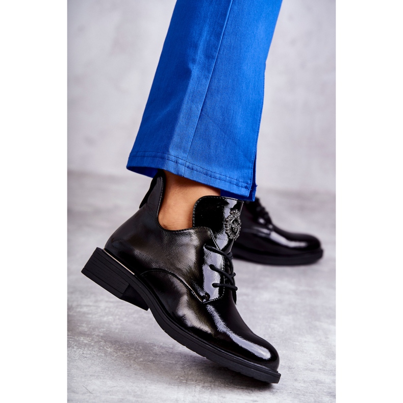 Vinceza Botas Lacadas Lacadas Com Recortes Preto Fabiana 1