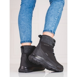 Botas de neve de mulher DK pretas com atacadores preto 1