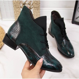 Botas femininas com isolamento ecológico pele de cobra Jezzi verde 2