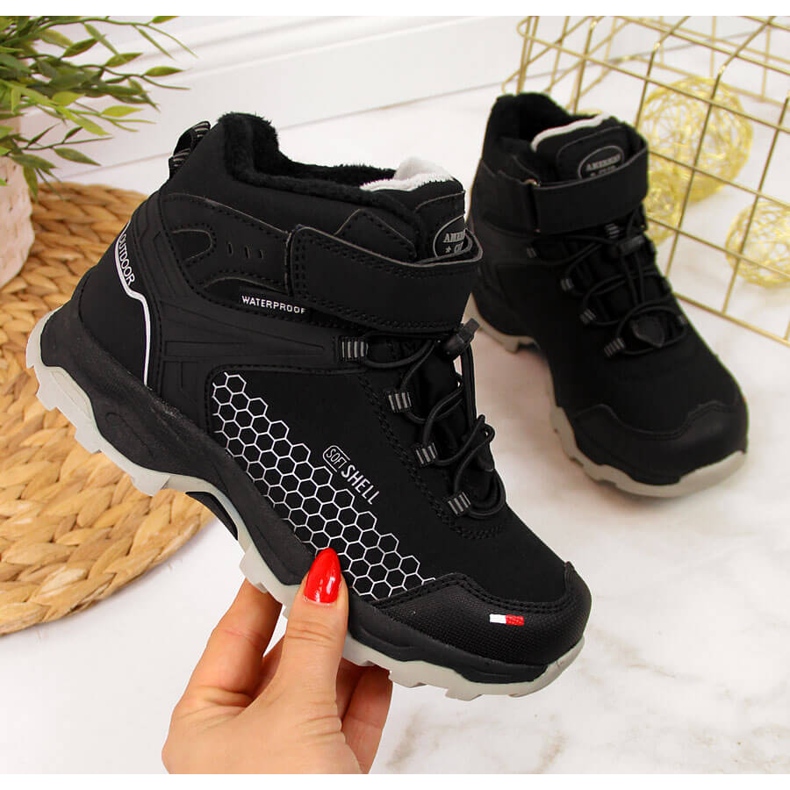 Botas de neve para menino American Club impermeáveis ​​pretas preto 1