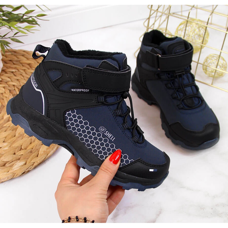 Botas de neve para menino, American Club, azul marinho, impermeáveis 1