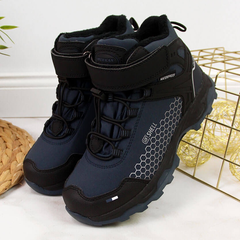 Botas de neve para menino, American Club, azul marinho, impermeáveis 2