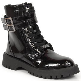 Botas pretas lacadas pretas com isolamento para meninas Big Star KK374131 preto 1