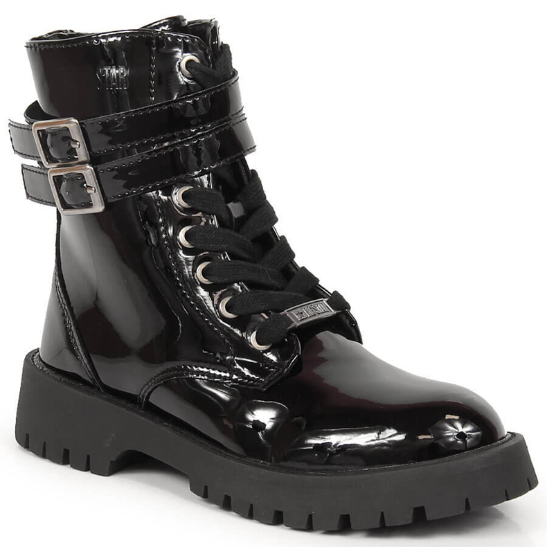 Botas pretas lacadas pretas com isolamento para meninas Big Star KK374131 preto 1