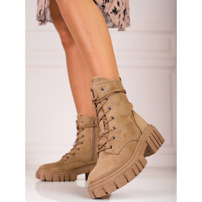 Bolsas Shelovet de mulher em camurça bege castanho 1