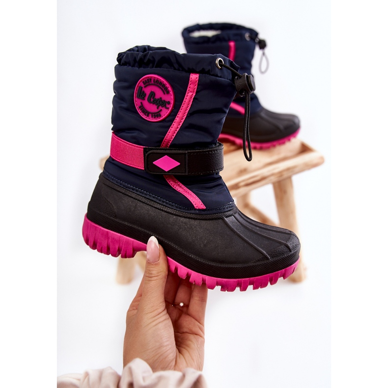Botas de neve quentes para crianças Lee Cooper LCJ-21-44-0522 Fuchsia preto azul marinho rosa 2
