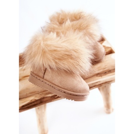 Botas de neve infantil com pele bege Ariana 1