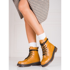 Botas castanhas Shelovet com atacadores para mulher marrom 1