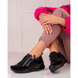 Tênis feminino de couro com zíper Shelovet preto 1