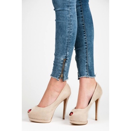 Vices Salto aberto de camurça castanho 2