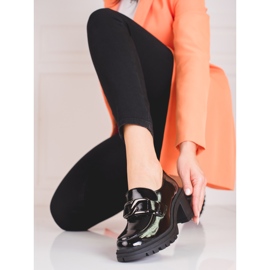 Mocassim feminino de salto alto Vinceza preto 2