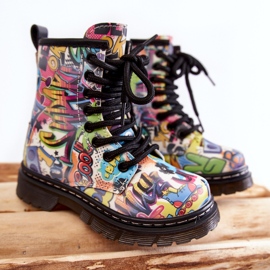 FR1 Botas quentes infantis com estampa Dexi multicolorida multicolorido 1