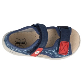 Chinelos infantis Befado de pu com velcro 065P165 azul marinho e vermelho azul-marinho 4