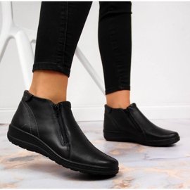 Botas de couro pretas confortáveis ​​Helios 642 preto 2