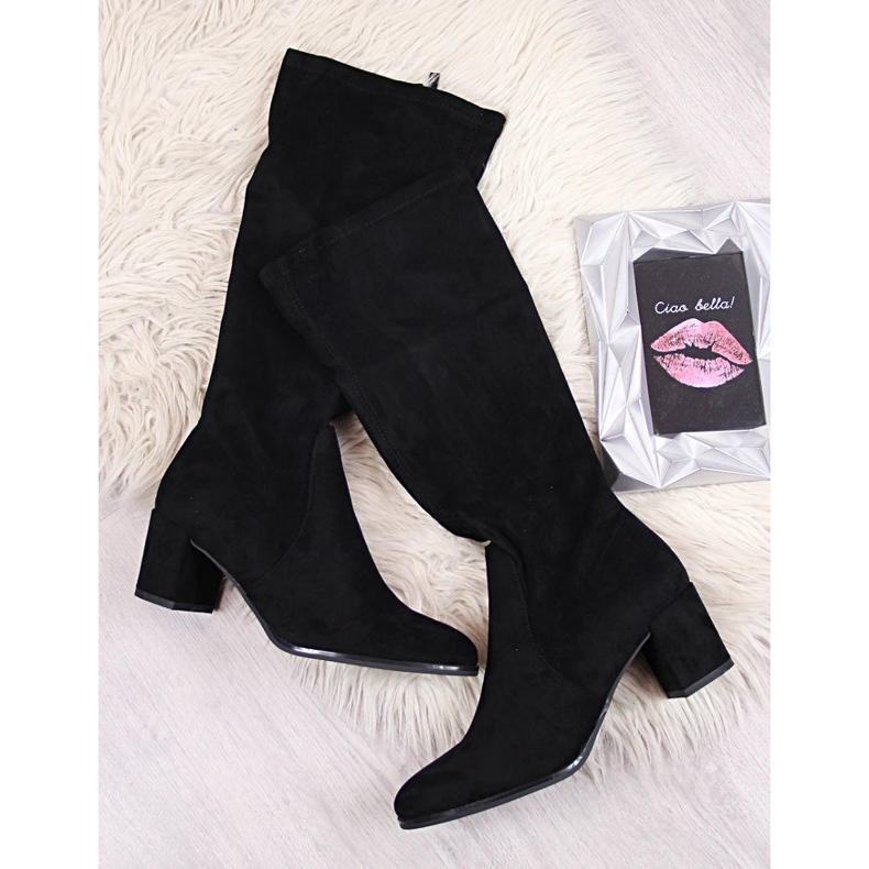 Botas femininas no poste preto Sergio Leone 1