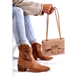 FB1 Botas de cowboy de camurça a céu aberto com costura camelo Elvire B-829 castanho 3 FB1 Botas de cowboy de camurça a céu aberto com costura camelo Elvire B-829 castanho 3