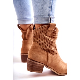 FB1 Botas de cowboy de camurça a céu aberto com costura camelo Elvire B-829 castanho 2 FB1 Botas de cowboy de camurça a céu aberto com costura camelo Elvire B-829 castanho 2