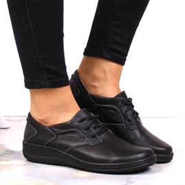 Sapatos femininos confortáveis ​​de couro preto Helios 715 5