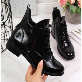 Botas femininas de couro envernizado preto Filippo 2