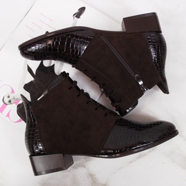 Botas femininas com isolamento pele de cobra marrom Filippo 1