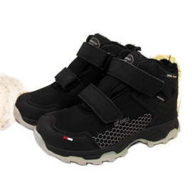 Botas de neve impermeáveis ​​de velcro pretas para menino, American Club preto 2