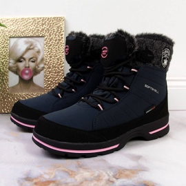 Botas de neve femininas American Club azul marinho impermeáveis 2