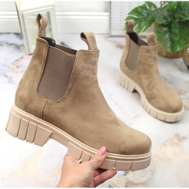 Botins de camurça de mulher, isolantes, bege, T.Sokolski 1