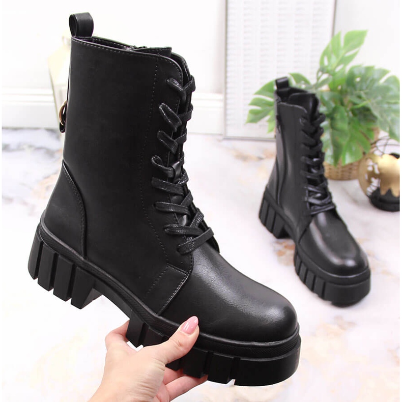 Botas plataforma pretas Sergio Leone com isolamento preto 1