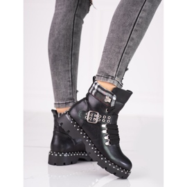Botas pretas de mulher com fivela Shelovet preto 1
