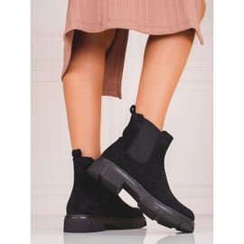 Shelovet botas Chelsea de camurça preta para mulher preto 1