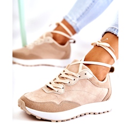 PG1 Tênis esportivo feminino de camurça bege Nayla 3