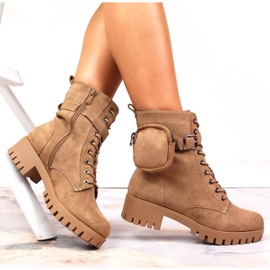 Caçadores com bolso, camurça isolada Jezzi W JEZ370 bege 1