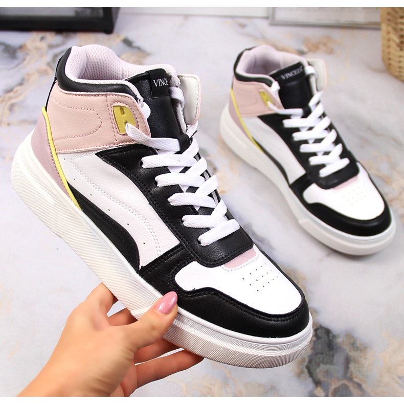 Tênis cano alto Vinceza multicolorido branco 1